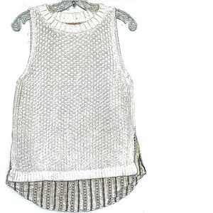 LOFT White Textured Knit Tank Top